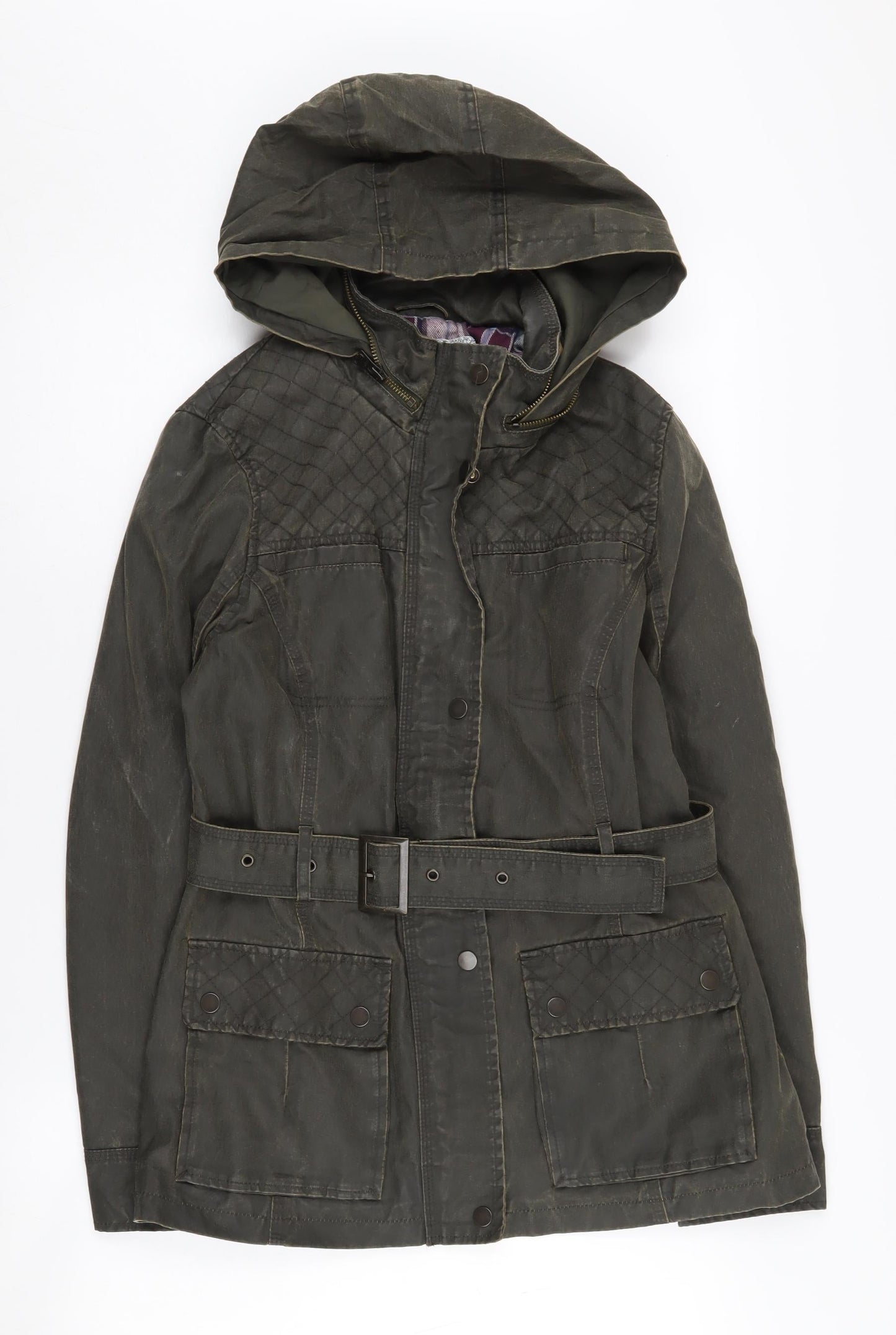 Marks and Spencer Women's Green Hooded Parka Jacket Size 10
