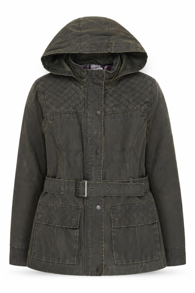 Marks & Spencer Women's Green Hooded Parka Jacket Size 10