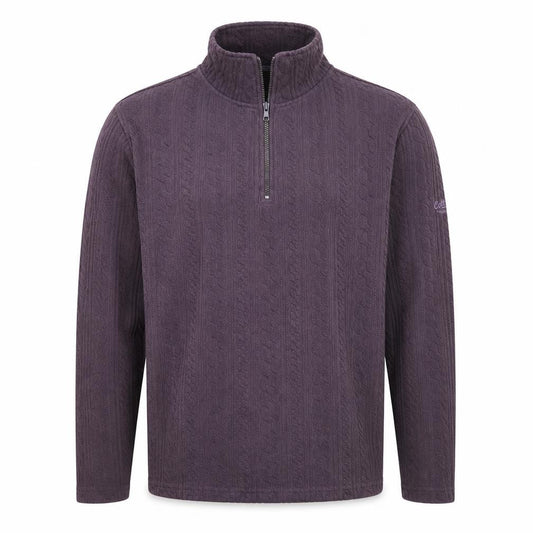 Cotton Traders Men's Purple 1/4 Zip Sweatshirt - L