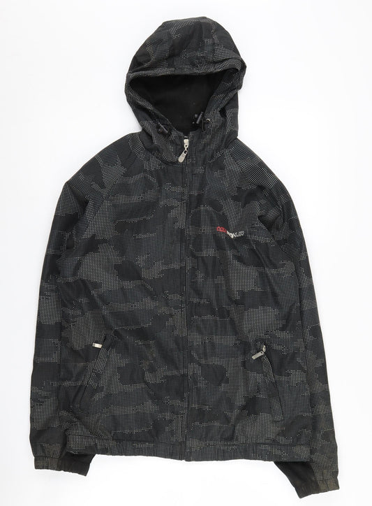Air Max Ltd Boys Black Hooded Camouflage Jacket M