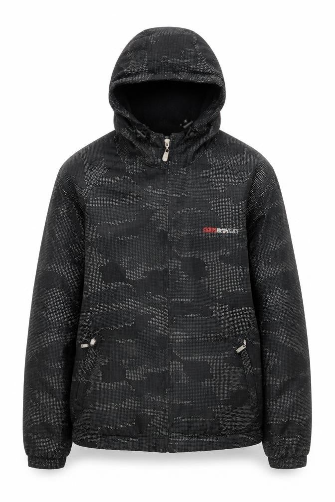 Air Max Ltd Boys Black Hooded Camouflage Jacket M
