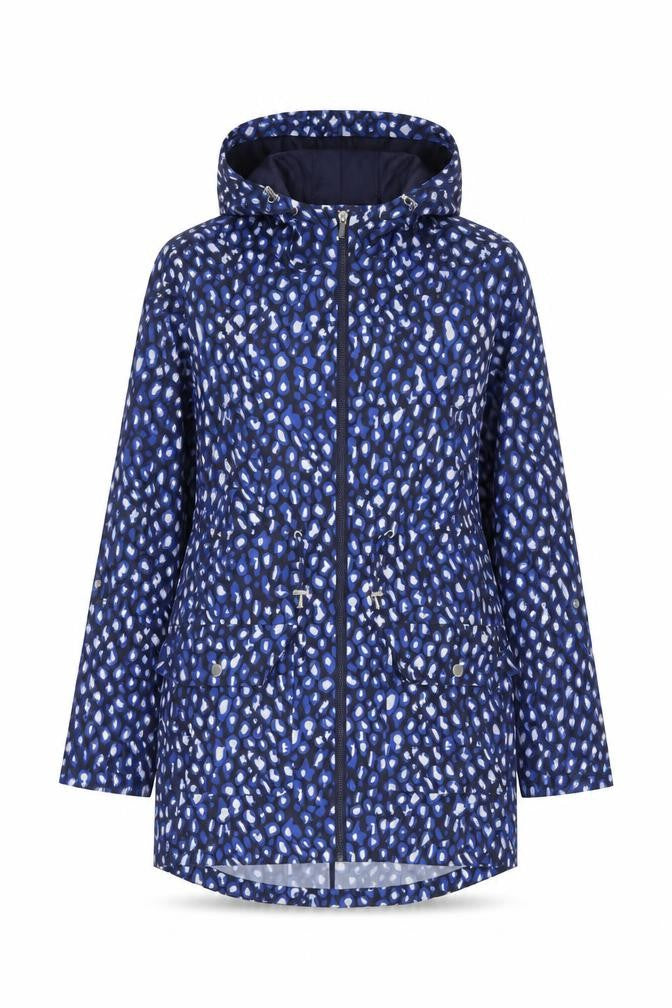 St. Bernard Blue Animal Print Rain Jacket 12-14
