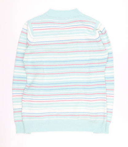 EWM Women's Multicoloured Striped Pullover Jumper, Size 10