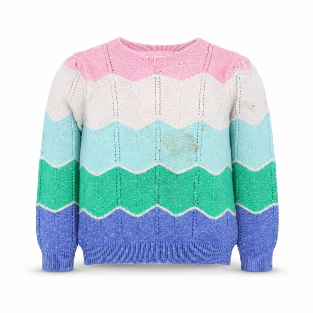 Marks & Spencer Girls Multicoloured Chevron Jumper, Size 5-6 Years
