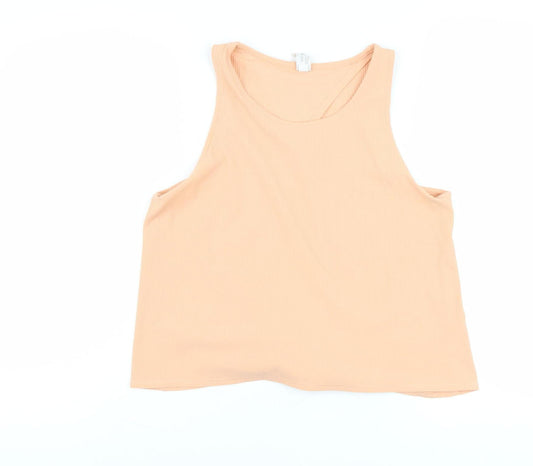 Yogalicious Women's Beige Sleeveless Tank Top M