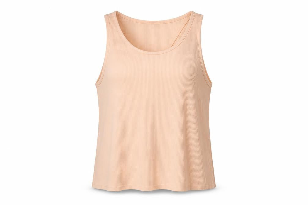 Yogalicious Women's Beige Sleeveless Tank Top M