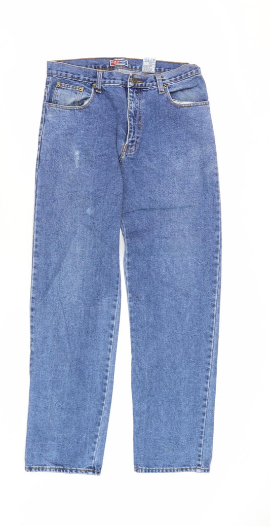 Oak Valley Men's Blue Straight-Leg Jeans, Size 34