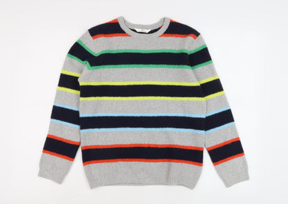 Marks & Spencer Girls Multicolour Stripe Jumper, Size 11-12