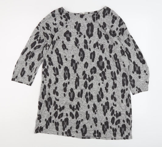 Principles Women's Grey Animal Print Jumper