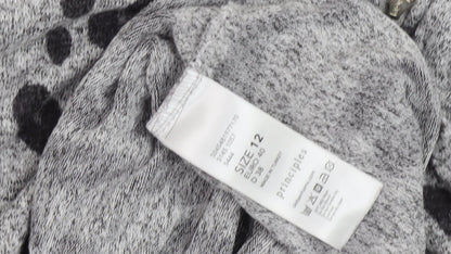 Close-up detail of Principles Women's Grey Animal Print Jumper