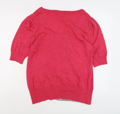 Next Women's Pink Cardigan Size 14 with Button Accents