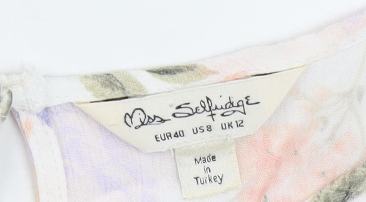 Miss Selfridge Floral Blouse, Women's Size 12, Multicoloured