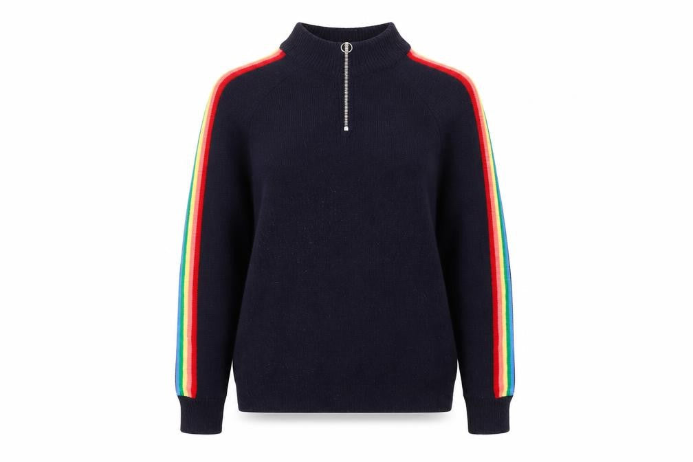 Next Women's Blue Full Zip Jumper, Size 6, Rainbow Accent