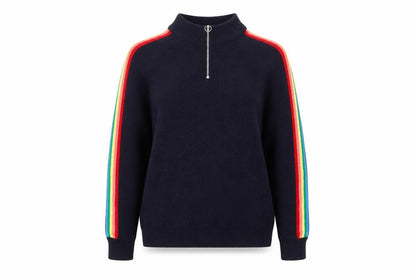 Next Women's Blue Full Zip Jumper, Size 6, Rainbow Accent