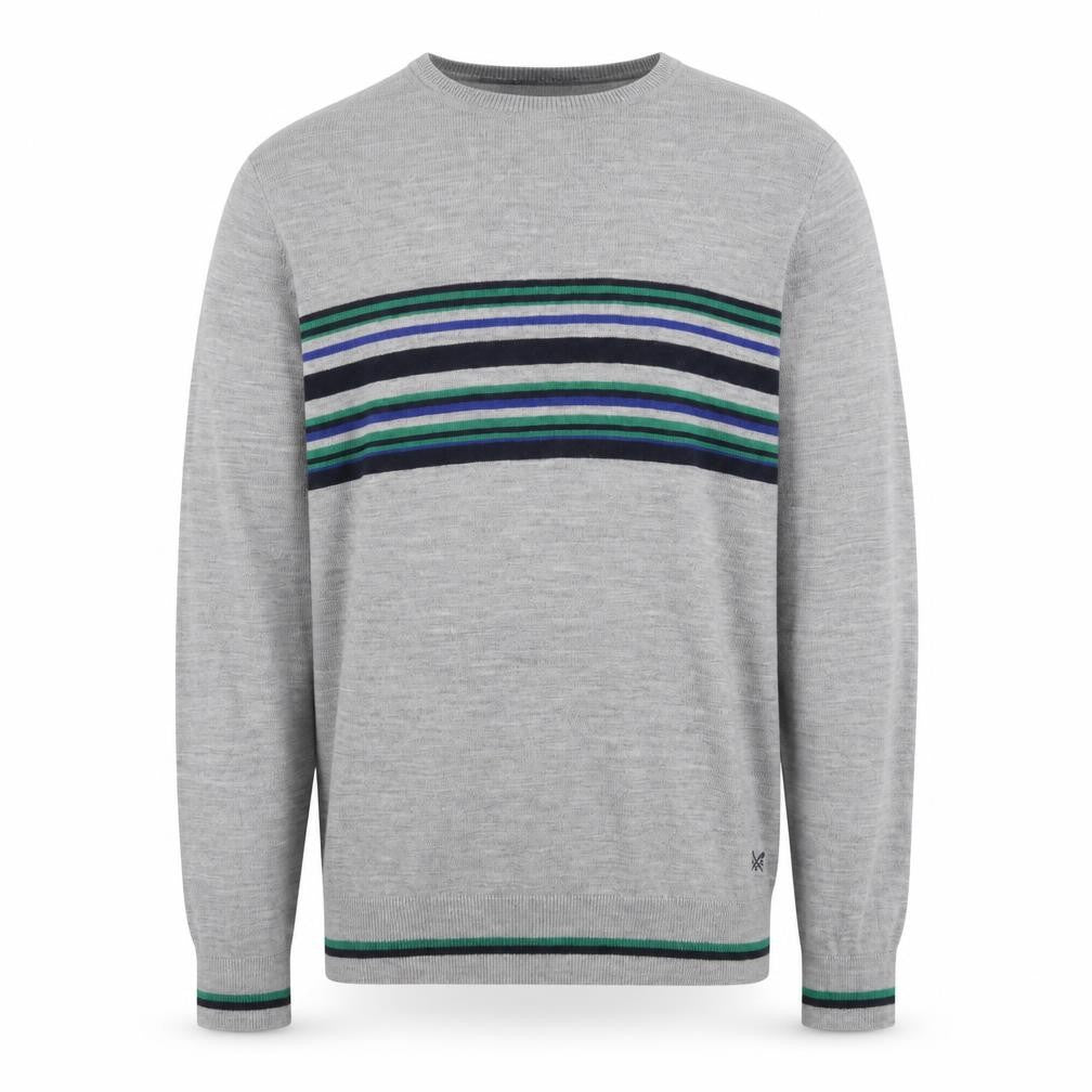 Crew Clothing Mens Grey Striped XL Pullover Jumper