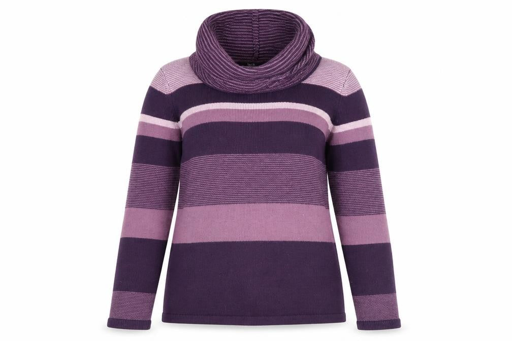 Isle Women's Purple Striped Pullover Jumper Size S