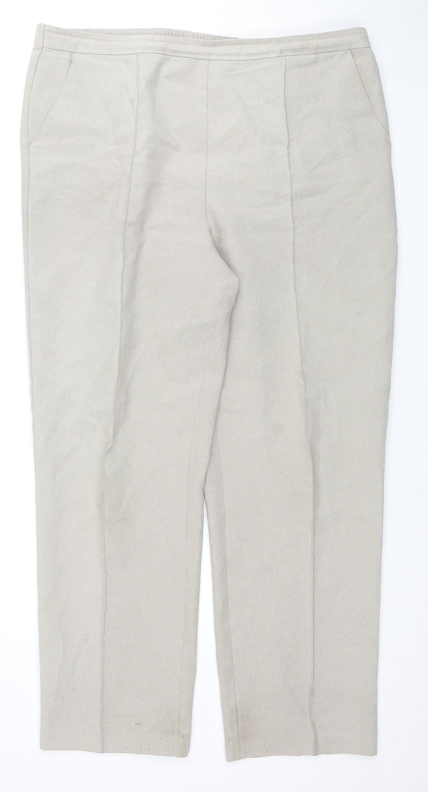 Isle Women Beige Straight Trousers Size 16