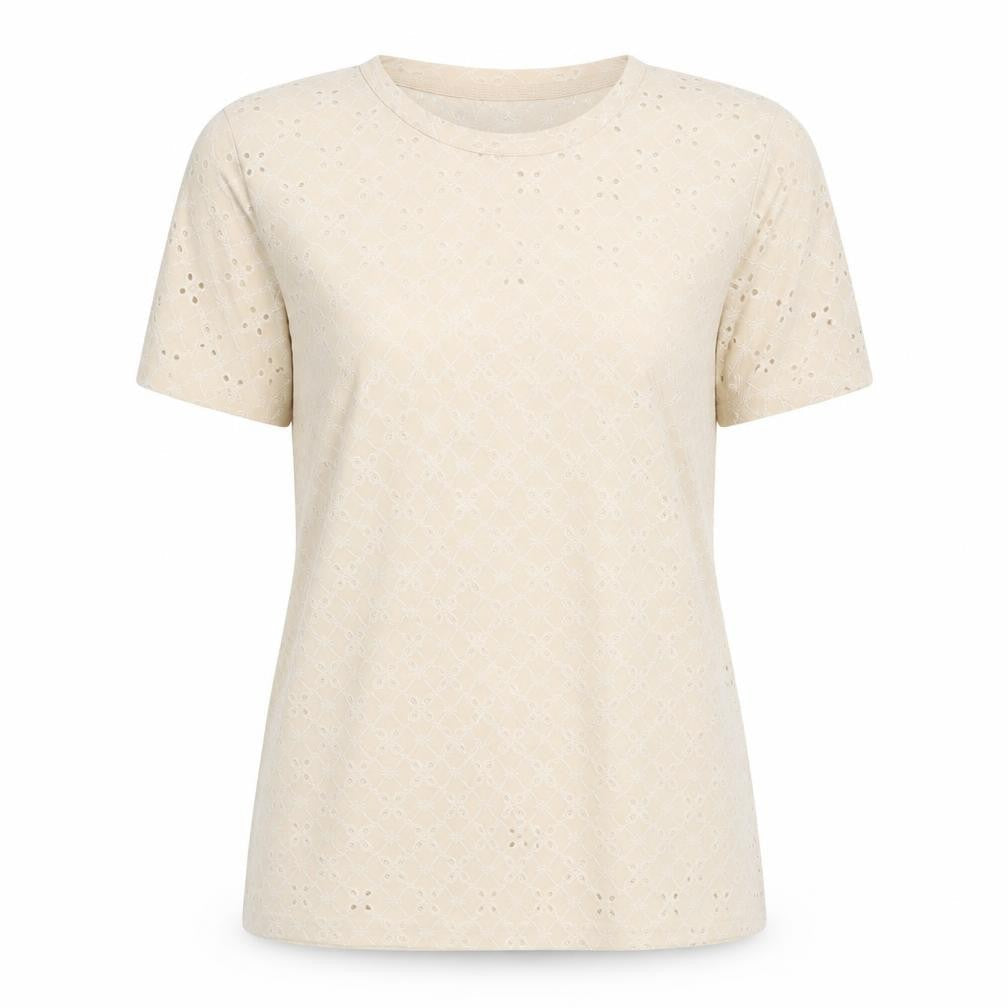 Jacqueline de Yong Women's Beige T-Shirt, S, Casual Style