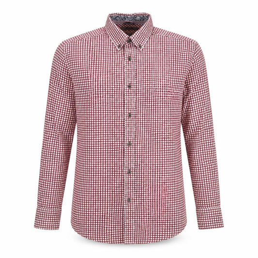 Jeff Banks Men's Red Check Medium Casual Dress Shirt
