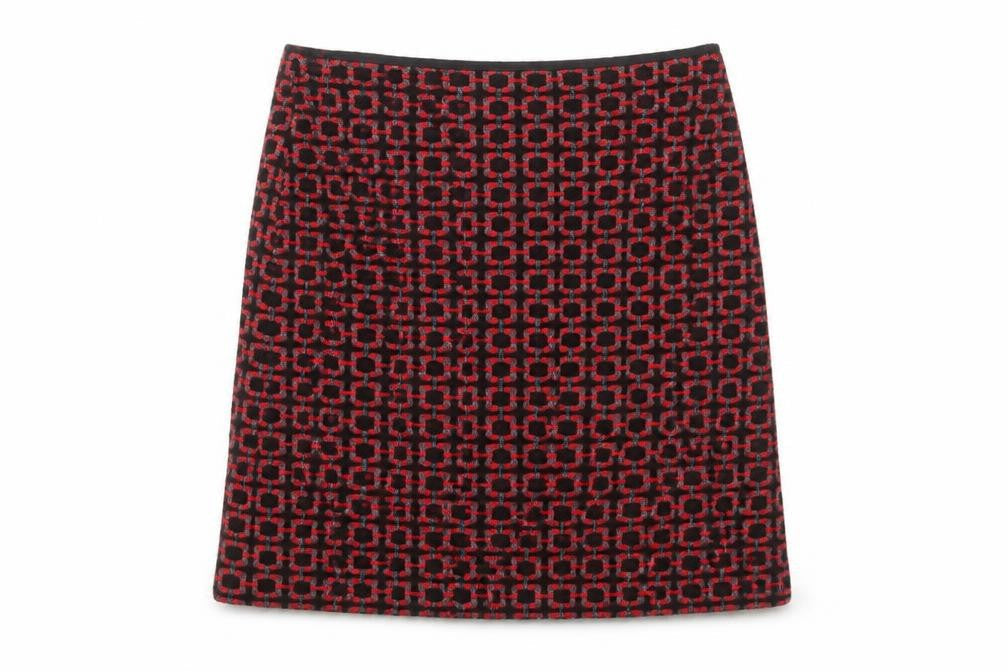 Marks & Spencer Women's Red Geometric Pencil Skirt, Size 8