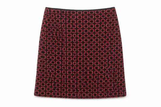 Marks & Spencer Women's Red Geometric Pencil Skirt, Size 8