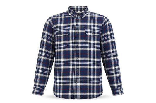Jachs Men's Blue Plaid Shirt, Long Sleeve, LT, Button-Up