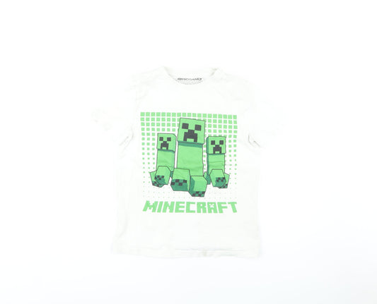 Official Minecraft Boys White T-Shirt 8-9 Years
