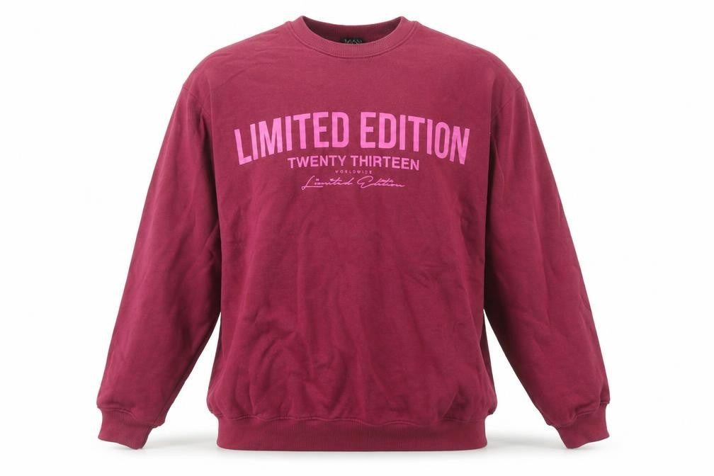 boohooMAN Men's Red Crew Neck Pullover Sweatshirt L