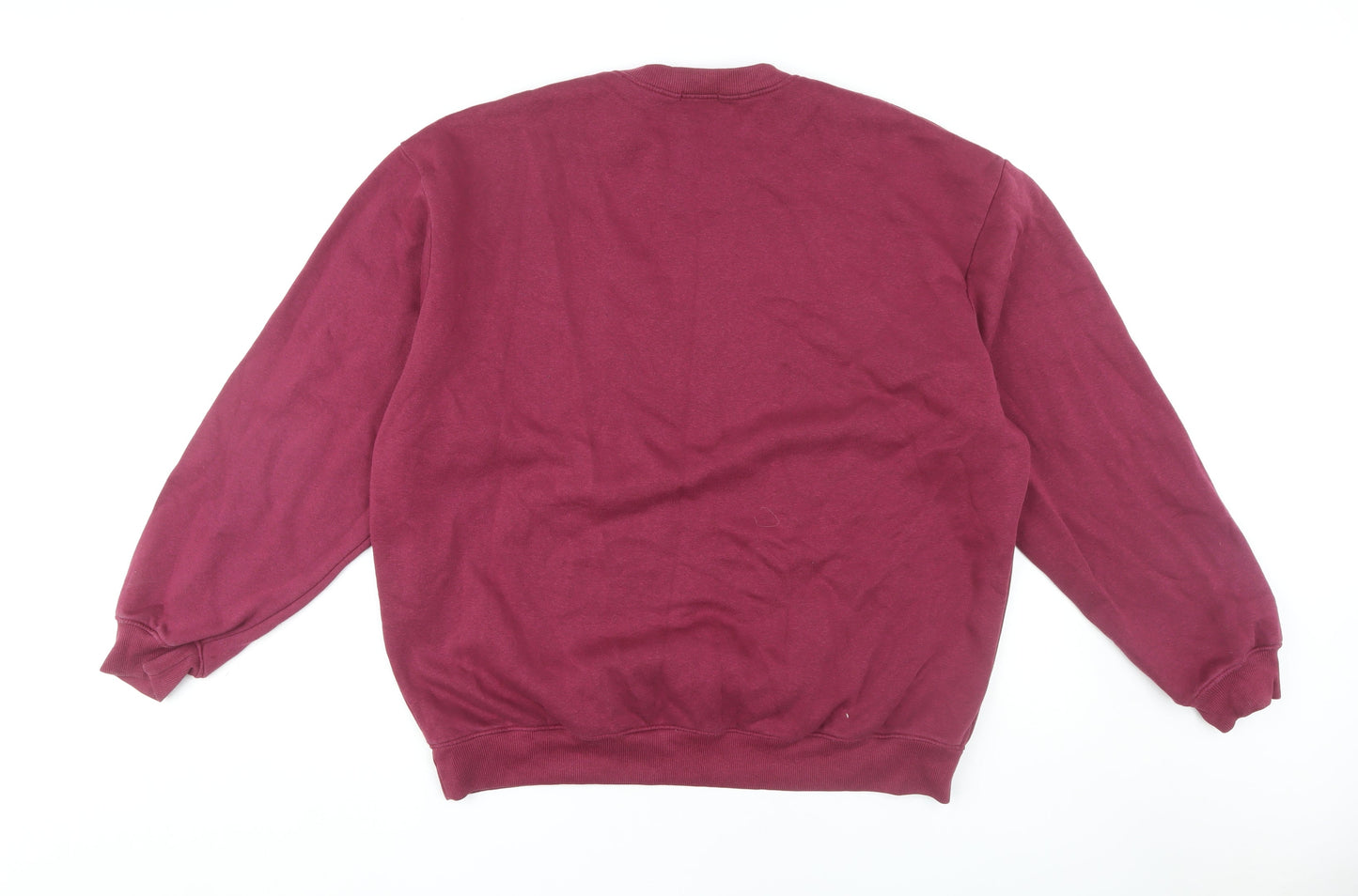 boohooMAN Men's Red Crew Neck Pullover Sweatshirt L