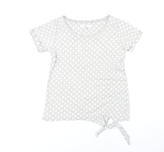 Next Women's Grey Polka Dot T-Shirt Size 8