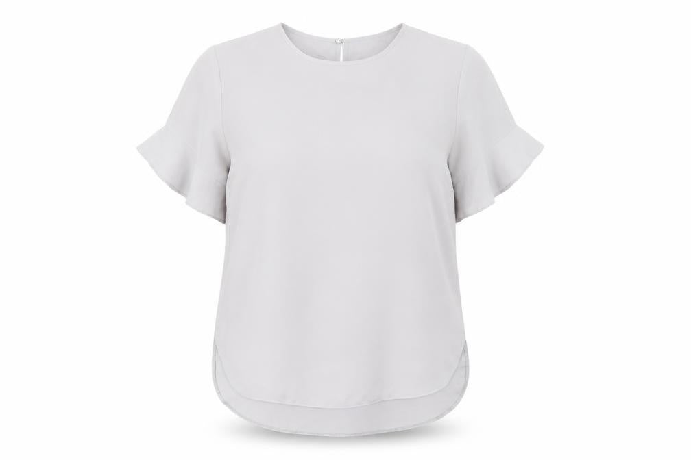 New Look Women's White Blouse UK 14 Round Neck Casual