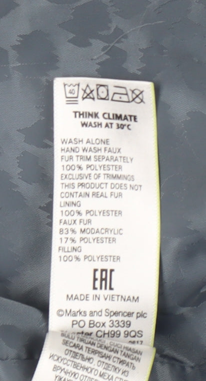 Marks and Spencer Women's Blue Puffer Jacket Size 18