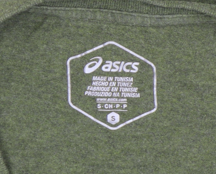 ASICS Men's Green Graphic Print T-Shirt - Size S