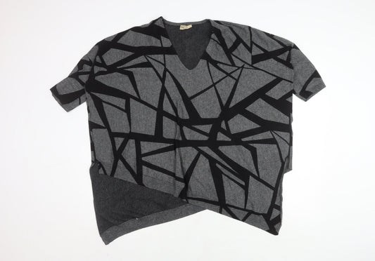 Phase Eight Women's Medium Black Geometric Poncho