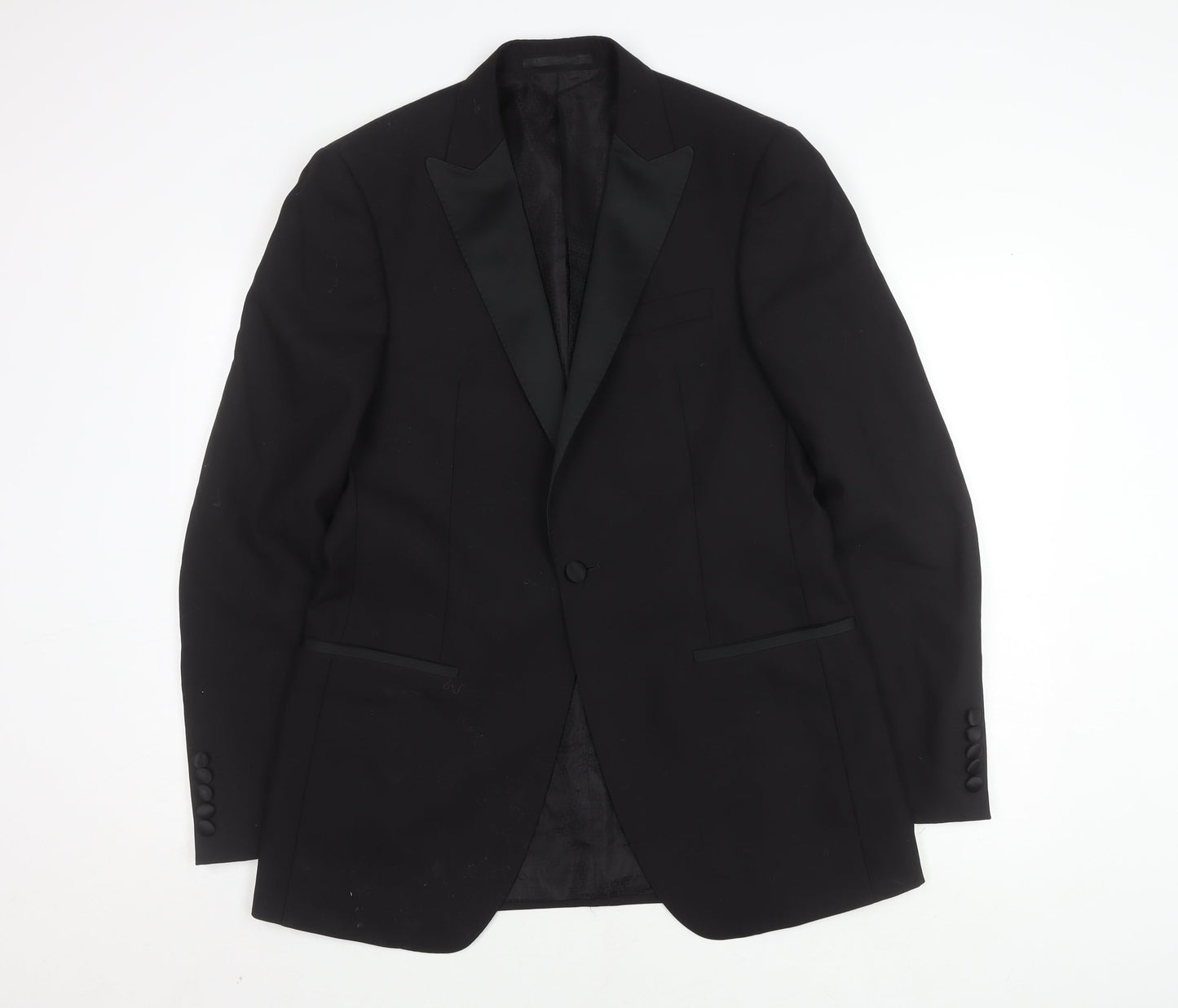 Marks and Spencer Men's Black Shawl Lapel Tuxedo Blazer, Size 40L