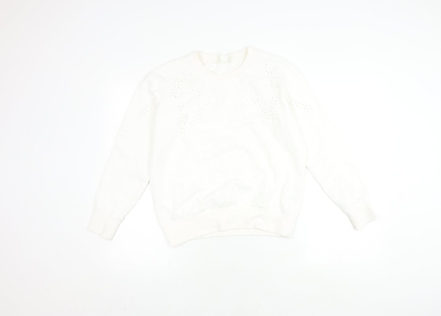 H&M Women's White Pullover Jumper Size 12