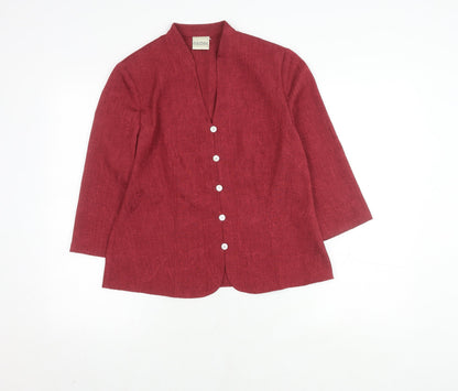 Eastex Women's Red Blazer - Size 10, Button Up