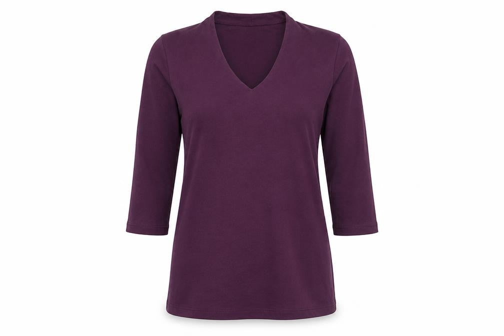 Orvis Women's Purple V-Neck Perfect Tee Size S