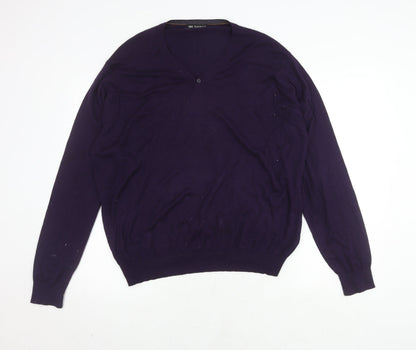 Marks & Spencer Men's XL Purple Pullover Jumper
