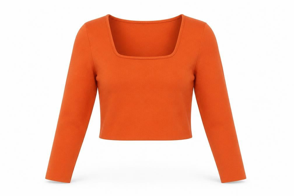 Zara Women's Orange Cropped Blouse Size 14