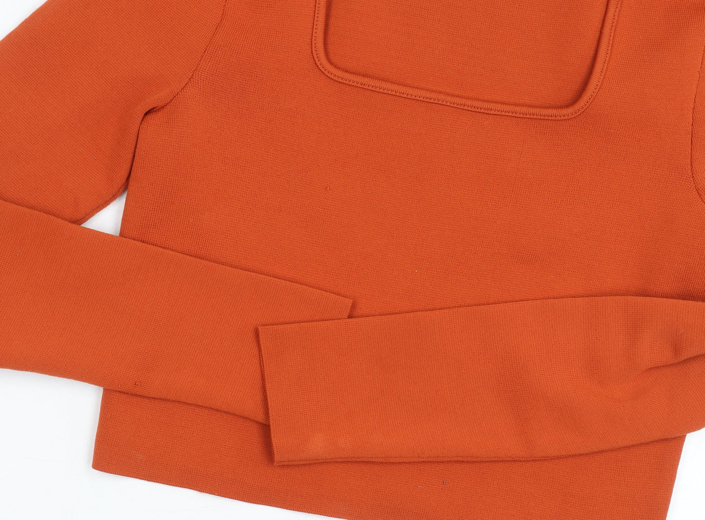 Zara Women's Orange Cropped Blouse Size 14