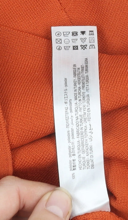 Zara Women's Orange Cropped Blouse Size 14