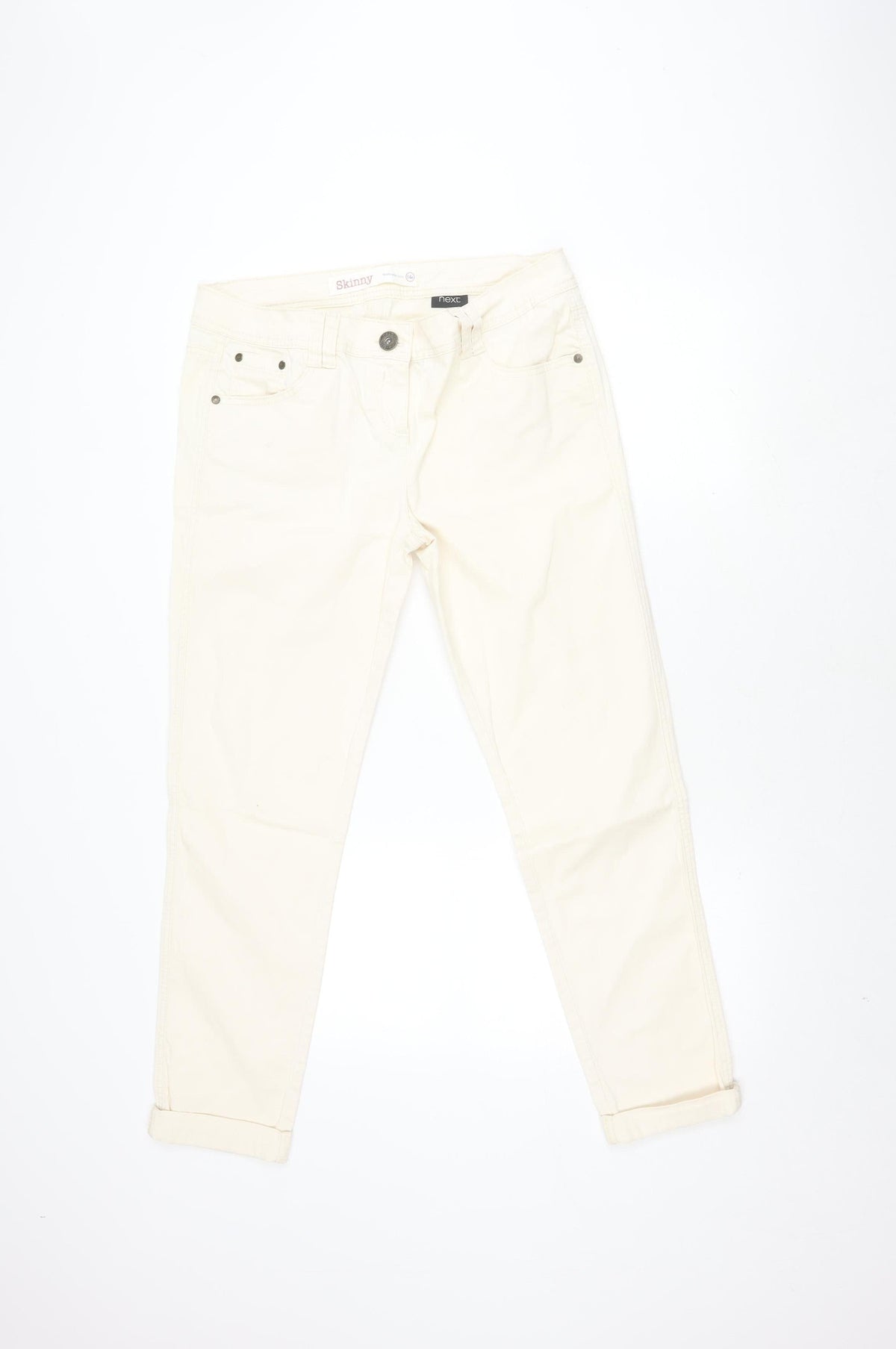 Next Women's Ivory Skinny Trousers Size 14