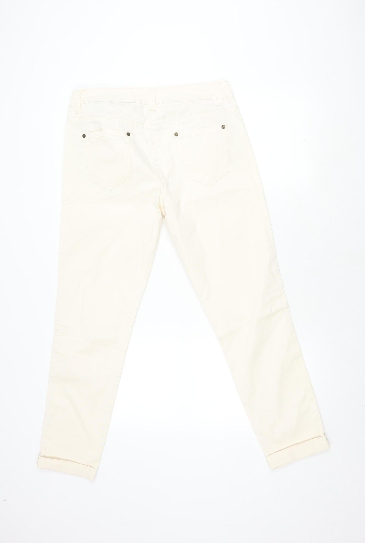 Next Women's Ivory Skinny Trousers Size 14