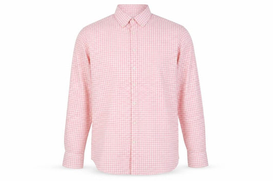 Charles Tyrwhitt Men's Red Check Slim Fit Long Sleeve Shirt
