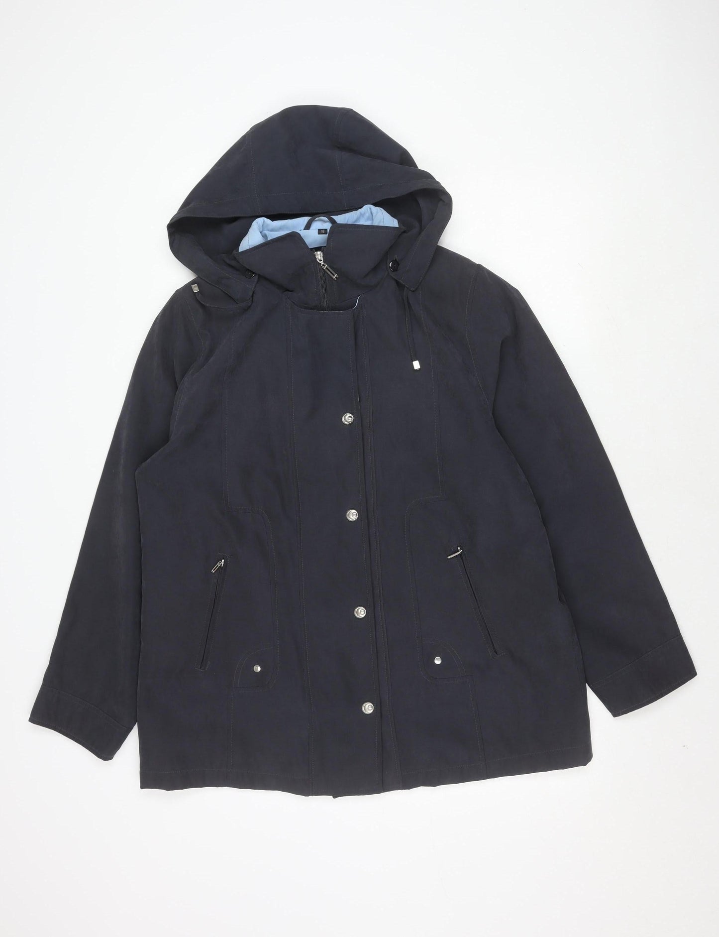 Katherine Hammond Women's Black Hooded Jacket Size 16