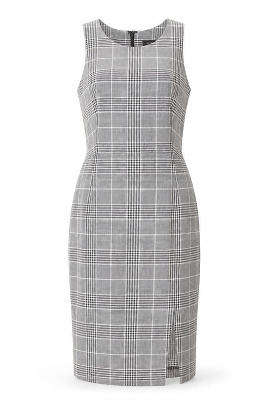 Banana Republic Women's Black Check Sleeveless Dress – Size 8