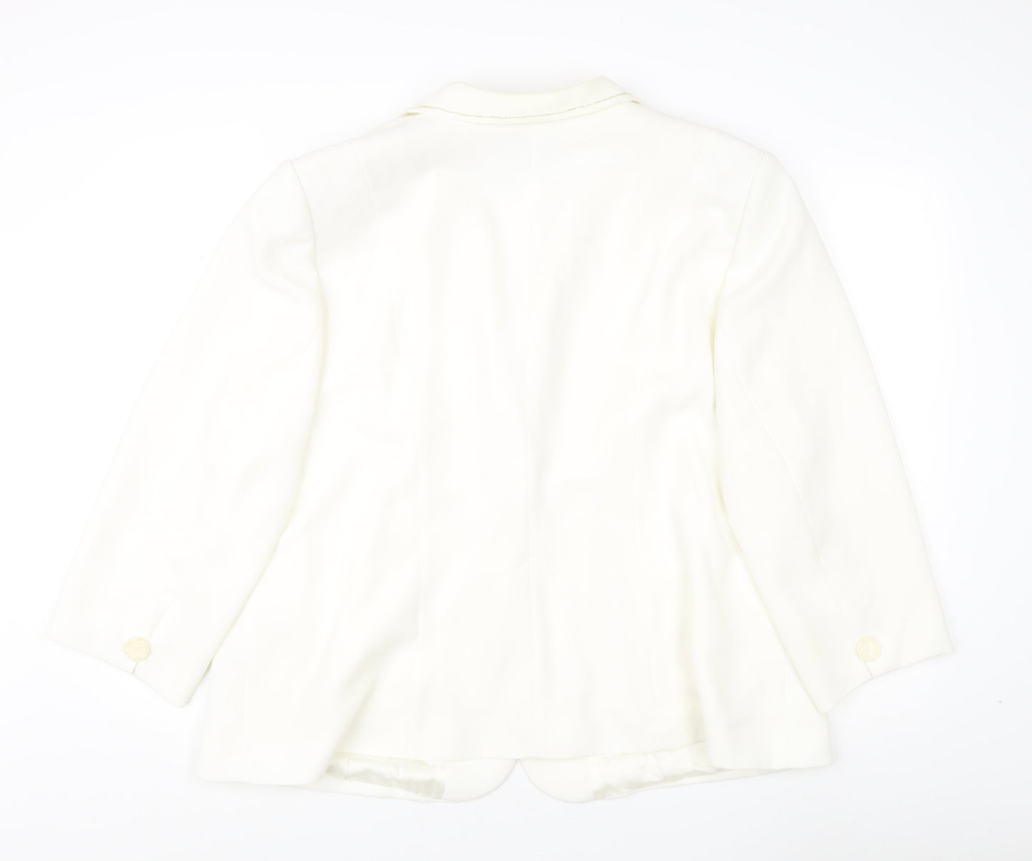 Busy Women's White Blazer Size 24 Plus Lined Button