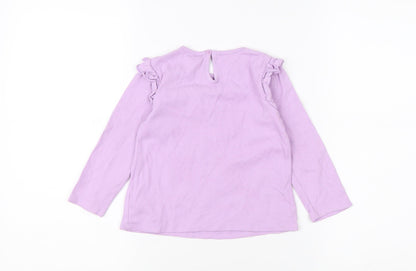Back view of Disney girls’ purple minnie mickey long sleeve shirt, 24 months