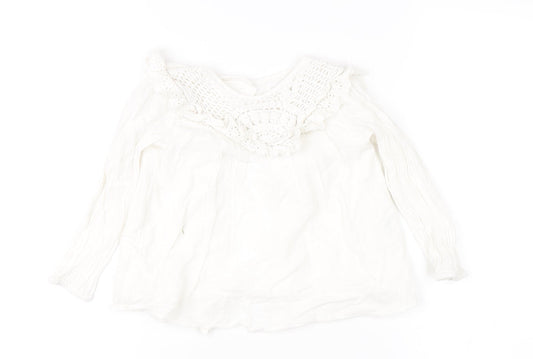 Zara Girls Ivory Crochet Blouse 3-4 Years